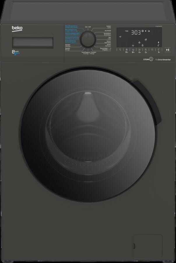 Beko HTV8716XMST was droogmachine grijs 8kg 5kg 1400tpm - Foto 4