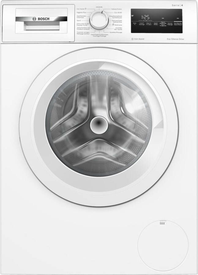 Bosch WAN282E4FG Serie 4 Wasmachine met stoom 1400 rpm NL FR display Energielabel A Iron Assist: stoom vermindert kreukels tot 50%
