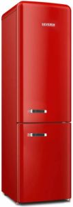 Severin 8927 Koelvriescombinatie vrijstaand retro koelkast rood