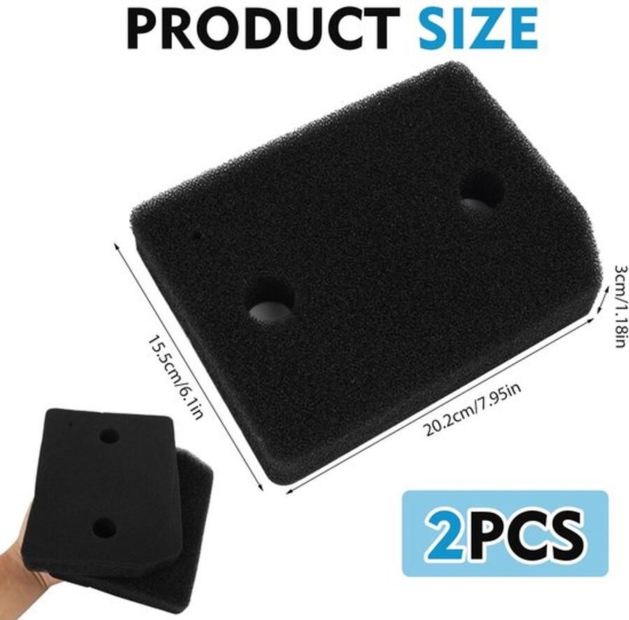 2 stuks vervangingsfilters compatibel met artikelnummer 9164761 dubbellaagse filters voor wasdroger met warmtepomp wasbare schuimfilters