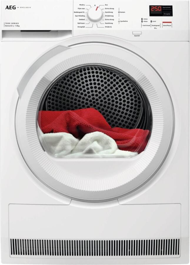 AEG 8 Kg Klein display 750 W Warmtepomp Energie-efficiëntieklasse D 850x596x663 mm Wit