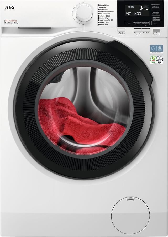 AEG LR7386BB4 7000 serie ProSteam Wasmachine 30% zuiniger dan energielabel A 8 kg