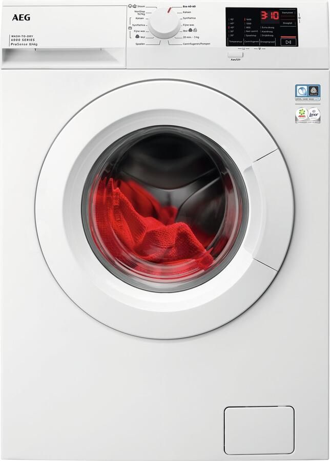 AEG 6000 OneGo Condensatie Was-droogcombinatie 8 kg LWF62842