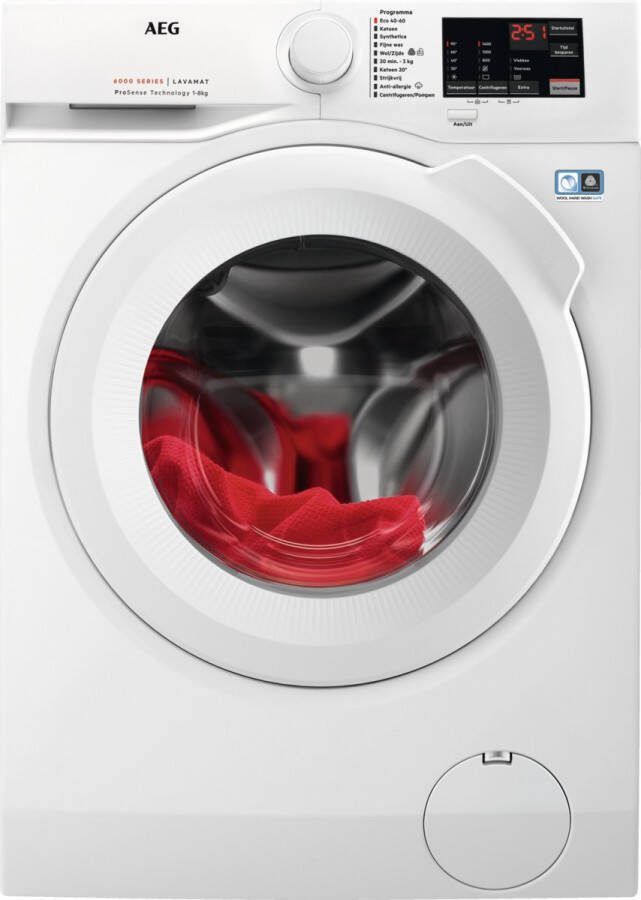 AEG LF628400 6000 serie ProSense Wasmachine Energielabel A 1400 toeren 8 kg NL FR