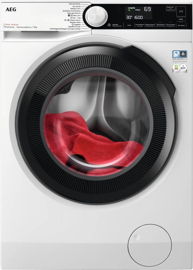AEG LR75U964 – 7000 serie Prosteam Wasmachine Geschikt voor pods – Energielabel A 9kg NL FR - Foto 1