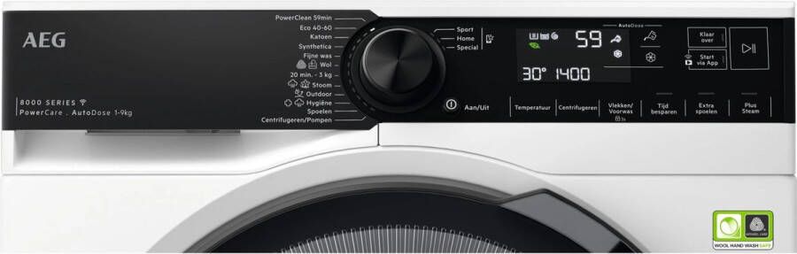 AEG 8000 serie PowerCare Wasautomaat Voorlader Autodose Wasmachine voorlader 9kg LR8694AD6 - Foto 2
