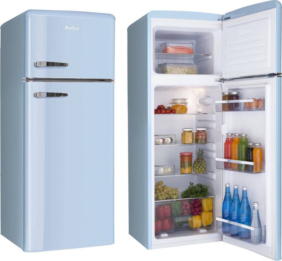 Amica AR7252LB- Retro Koel-Vriescombinatie 4**** Lichtblauw 166.5 cm H