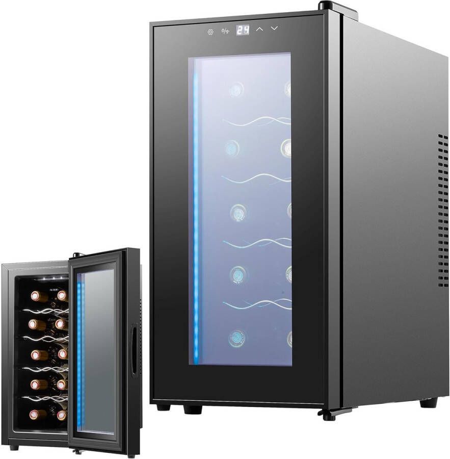 ApexArte Wijnkoelkast Wijnklimaatkast Wijnkoeler Flessenkoelkast Zwart - Foto 2