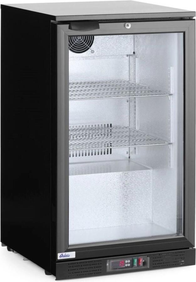 Arktic Horeca Koelkast Glazen Deur Professionele Flessenkoelkast Drankenkoelkast 93 Liter Zwart