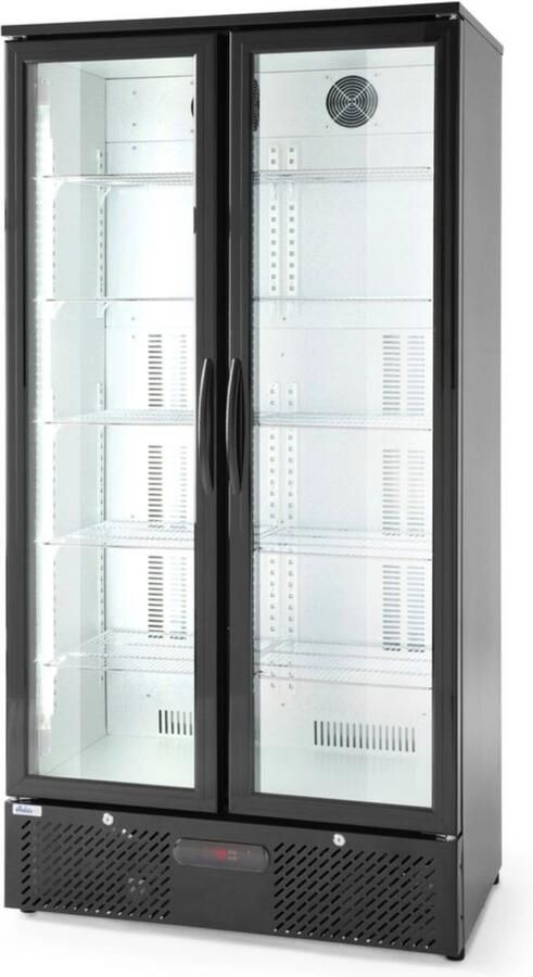 Arktic Horeca Koelkast Glazen Deur Professionele Flessenkoelkast Drankenkoelkast 448 Liter Zwart 2 Schuifdeuren