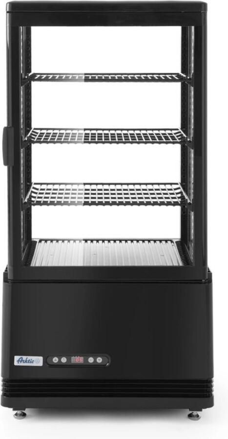 Arktic Koelvitrine Tafelmodel Professionele Buffetvitrine Horeca Koelkast Glazen Deur 68 Liter Zwart