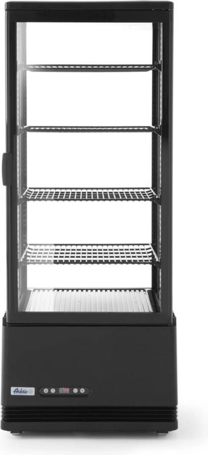 Arktic Koelvitrine Tafelmodel Professionele Buffetvitrine Horeca Koelkast Glazen Deur 98 Liter Zwart