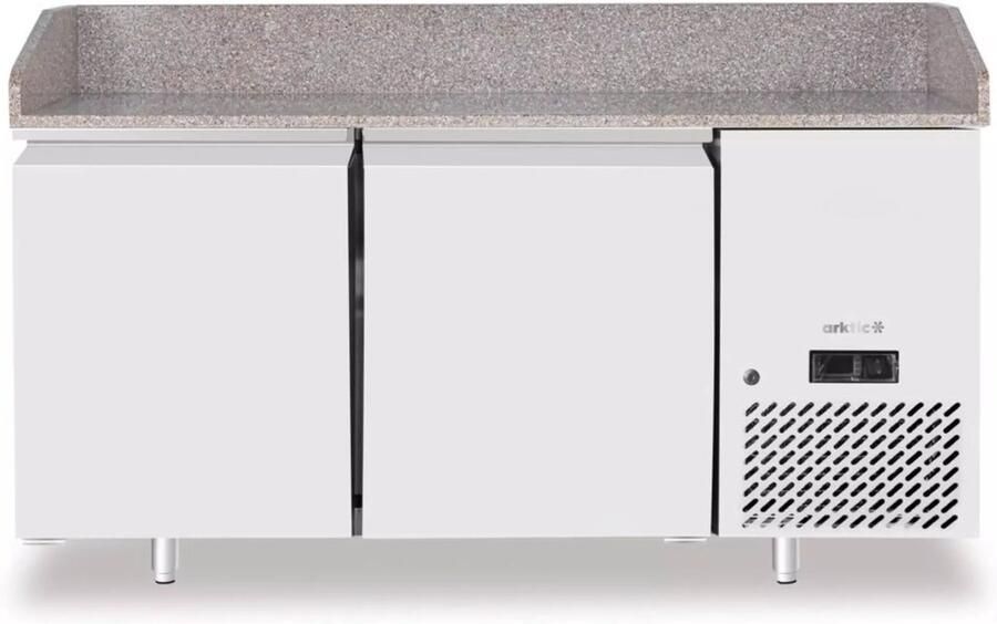 Arktic Koelwerkbank voor Pizza 2 Deuren Granieten Blad 250L 151x80x88 cm