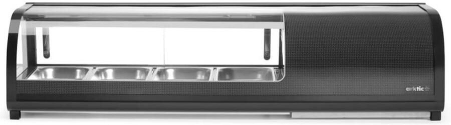 Arktic Sushi koelvitrine rvs 117 7x42 6x29 6 cm zwart 4x GN 1 3 bakken hoogte 40 mm
