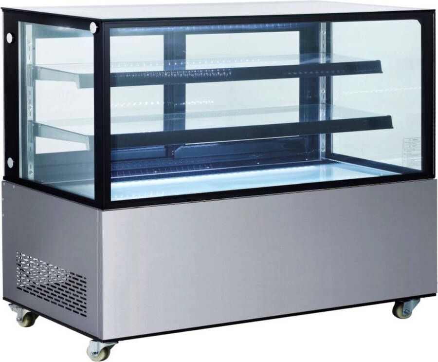 Arktic Koelvitrine – 2 schappen – 410L – LED-verlichting – verrijdbaar – roestvast staal - Foto 2