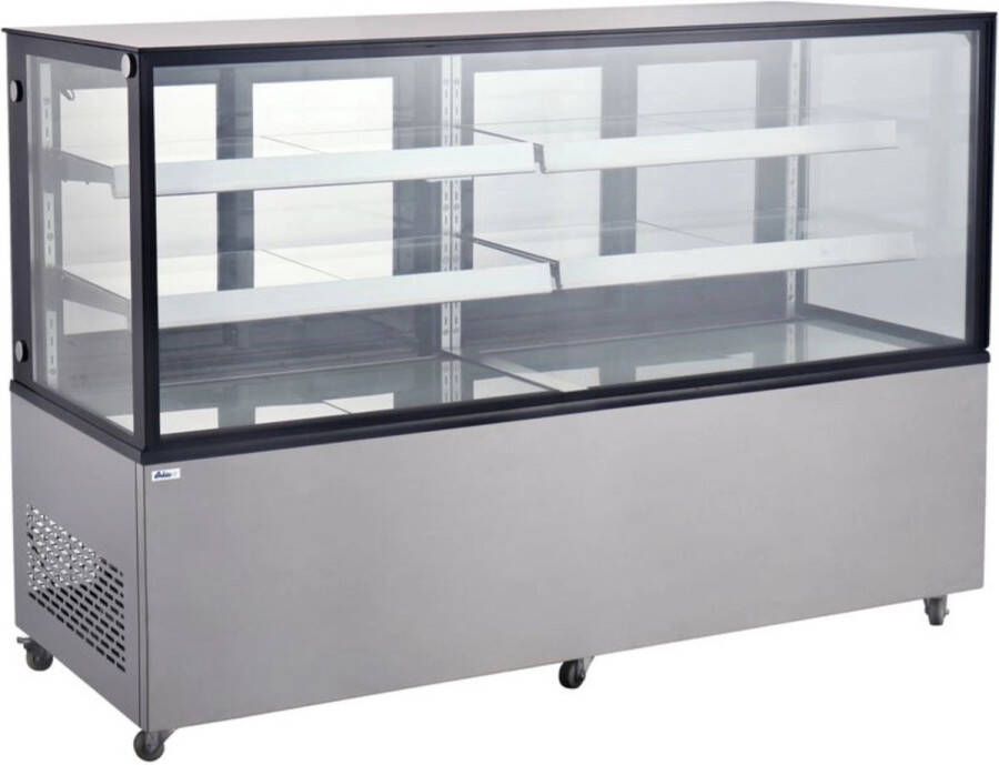 Arktic Koelvitrine – 2 schappen – 410L – LED-verlichting – verrijdbaar – roestvast staal