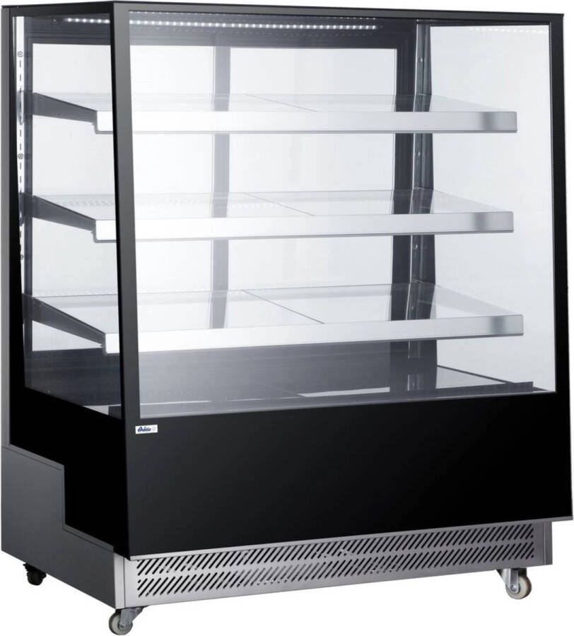 Arktic Koelvitrine – 3 schuine schappen – 650L – LED-verlichting – verrijdbaar – roestvast staal