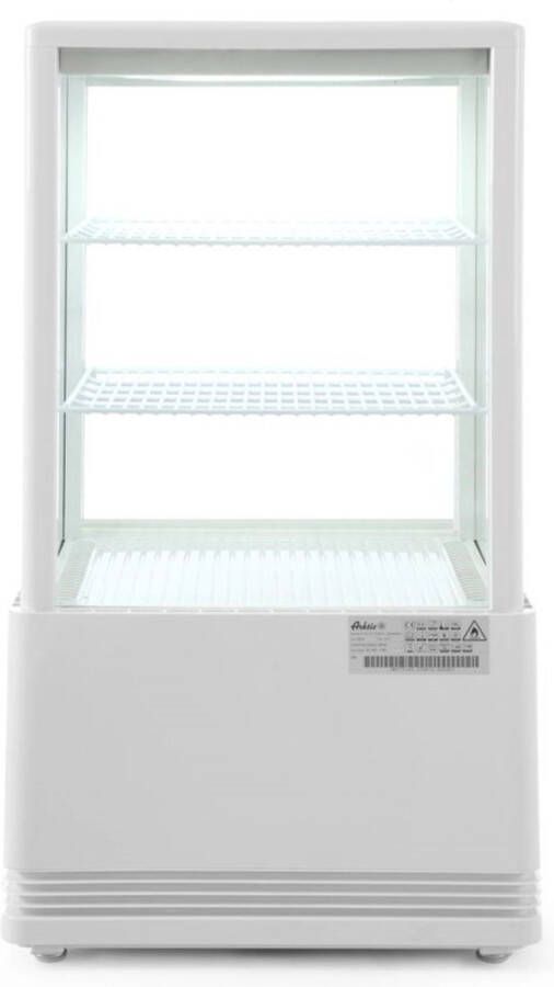 Arktic Koelvitrine Tafelmodel Professionele Buffetvitrine Horeca Koelkast Glazen Deur 58 Liter Wit