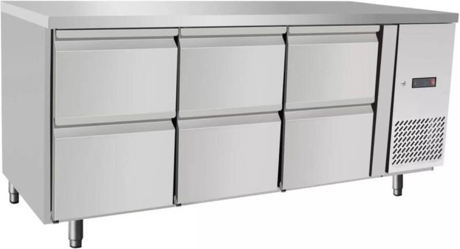 Arktic Koelwerkbank RVS met auto-ontdooiing 6 laden 420 liter 179 5x70x(H)87 9 cm horeca