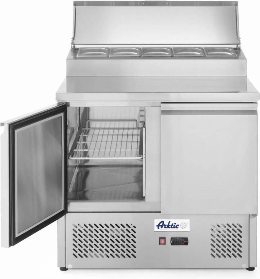 Arktic Saladette KitchenLine 300L 2 Deuren 1 1 GN Boven 5x 1 6 GN -2°C +8°C Geforceerd Klapdeksel 900x700x880 1055mm Horeca Oven
