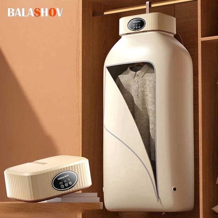 BALASHOV Elektrische Wasdroger Smart Droogrek Hangende Kleding Droger Voor Kledingkast Warme Lucht Droger 41 x 41 x 125cm Klein Opbergen Khaki