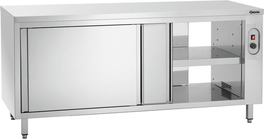 Bartscher Warmhoudkast RVS Doorgeefmodel 2kW 20°C 80°C 1800x700x850mm