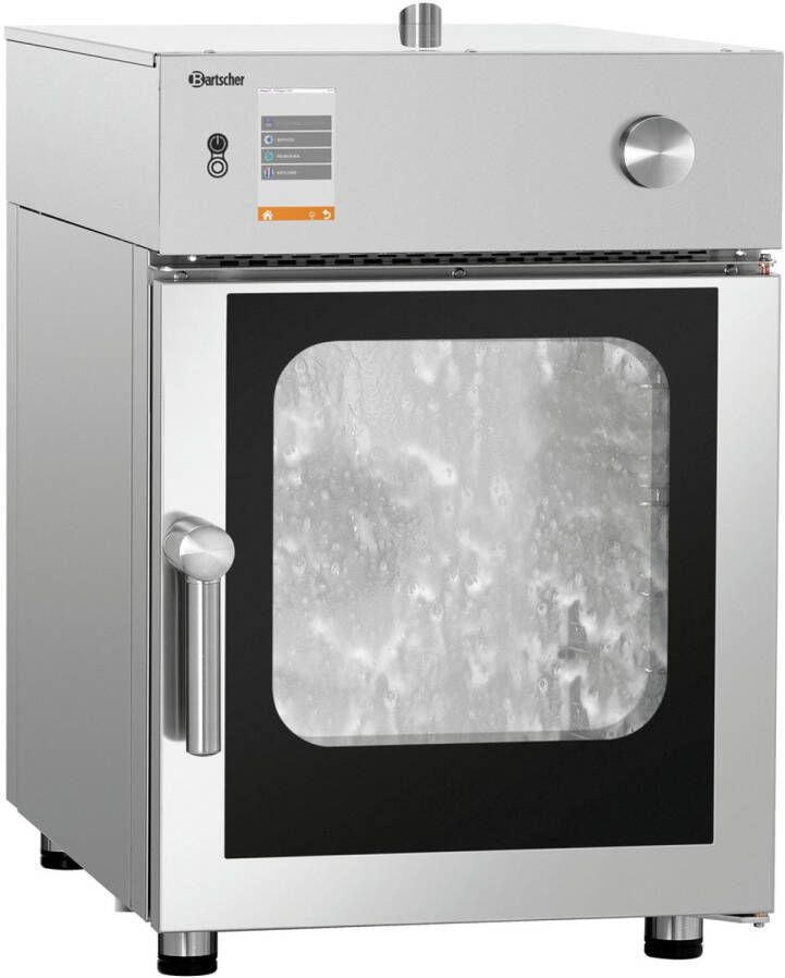Bartscher Combisteamer Silversteam Elektrisch 6 Niveaus 1 1 GN 50–300°C Zelfreiniging Touchscreen 520x880x875mm