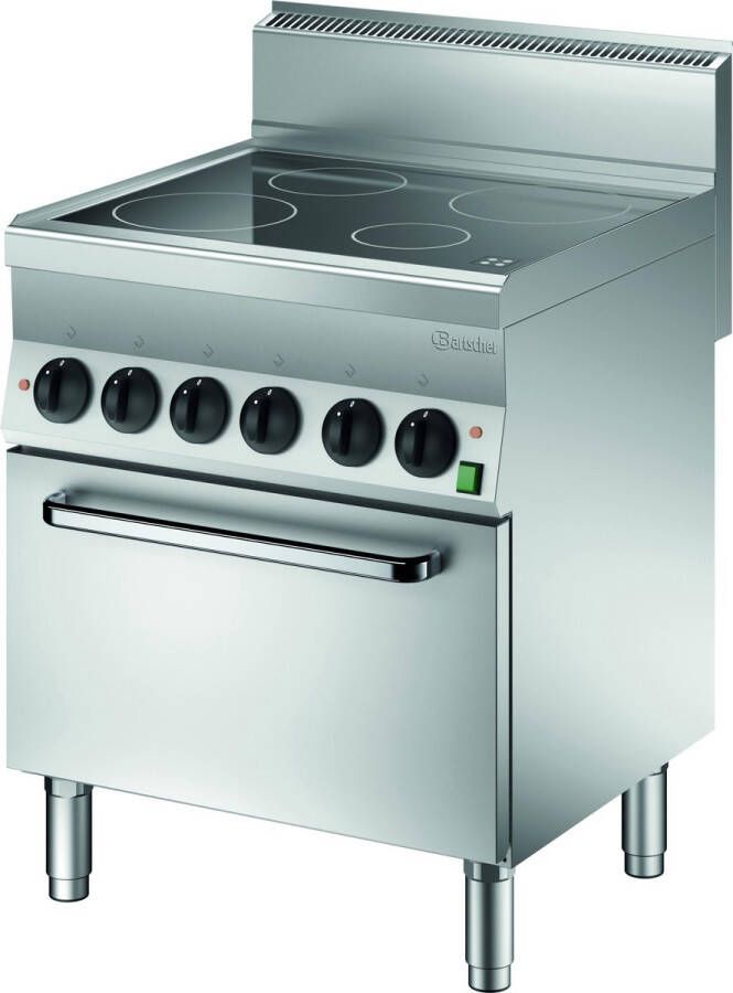 Bartscher Fornuis Elektrisch 4 Kookplaten 2x 2.5kW + 1x 1.8kW + 1x 1.2kW Elektrische Oven 4.2kW 700x650x870mm Horeca Oven Horeca Fornuis