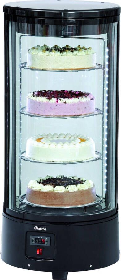 Bartscher Gebaksvitrine 72 Liter 4 Verdiepingen Ã˜ 450 mm (h)983 mm Draaiende plateaus