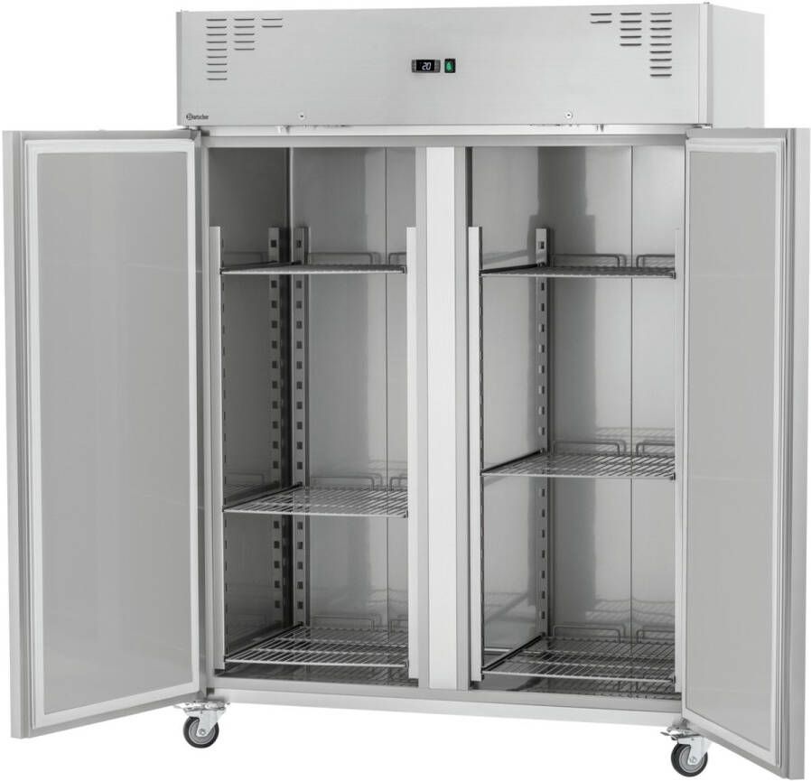 Bartscher Koelkast 1350L RVS 0°C +8°C Geforceerd Wielen 1485x835x2050mm Horeca Koelkast