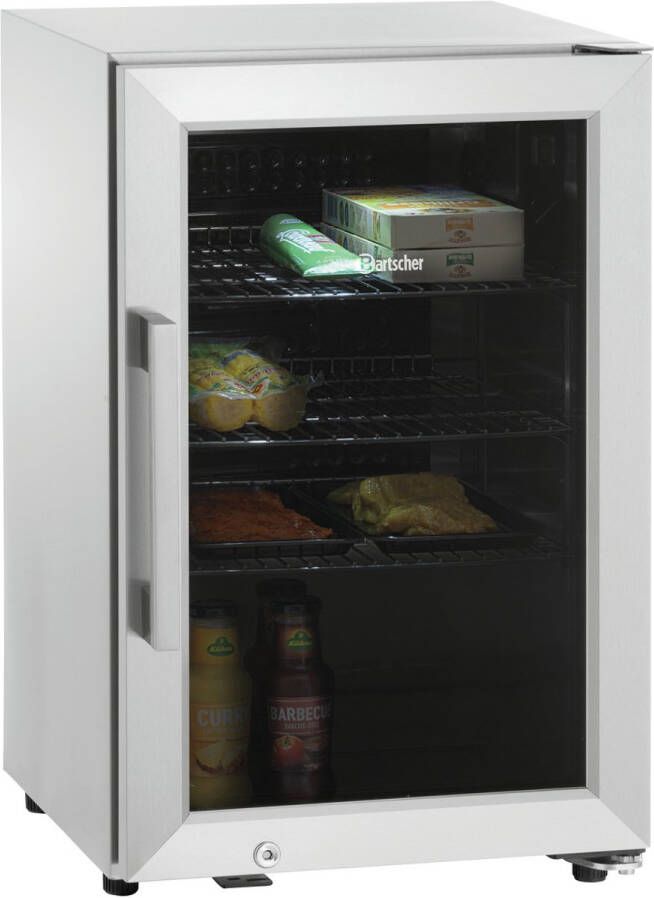 Bartscher Tafelmodel Koelkast 63L RVS -1°C +10°C Statisch + Ventilator 430x555x675mm Horeca Koelkast