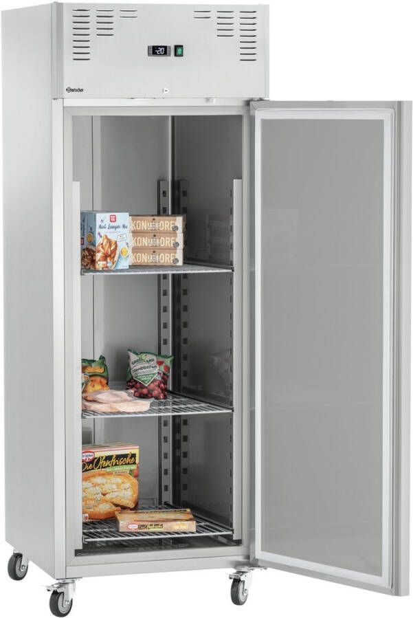 Bartscher Vrieskast 650L 2 1 GN RVS -18°C -22°C Geforceerd Wielen 740x835x2050mm