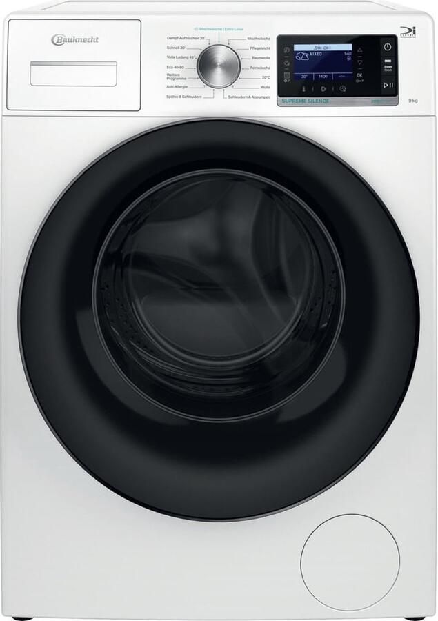 Bauknecht B6R 98E SILENCE DE wasmachine 9 kg Steam Refresh Duits display