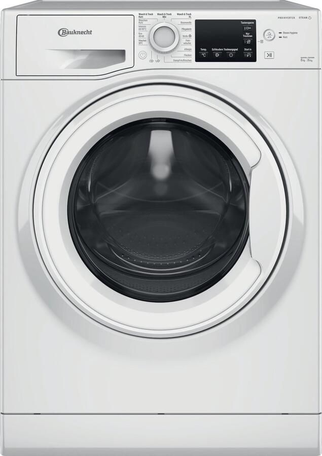 Bauknecht WT SUPER ECO 86 43 N Wasdroogcombinatie Stoom 8-6 kg Duits Display