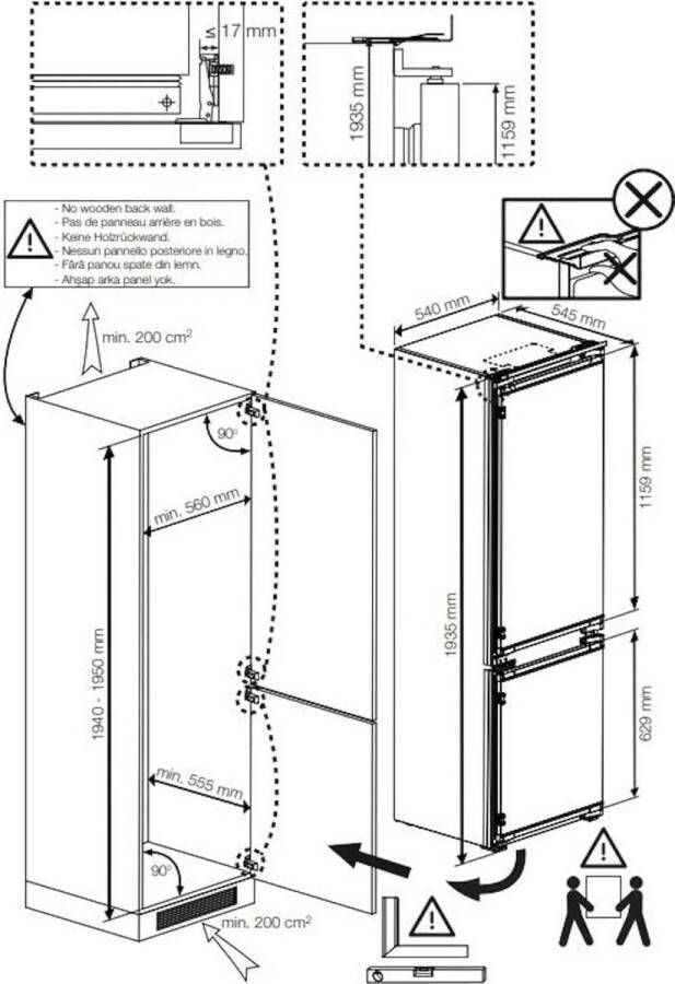 Beko BCNA306E4SN koel-vriescombinatie Ingebouwd 306 l E Wit