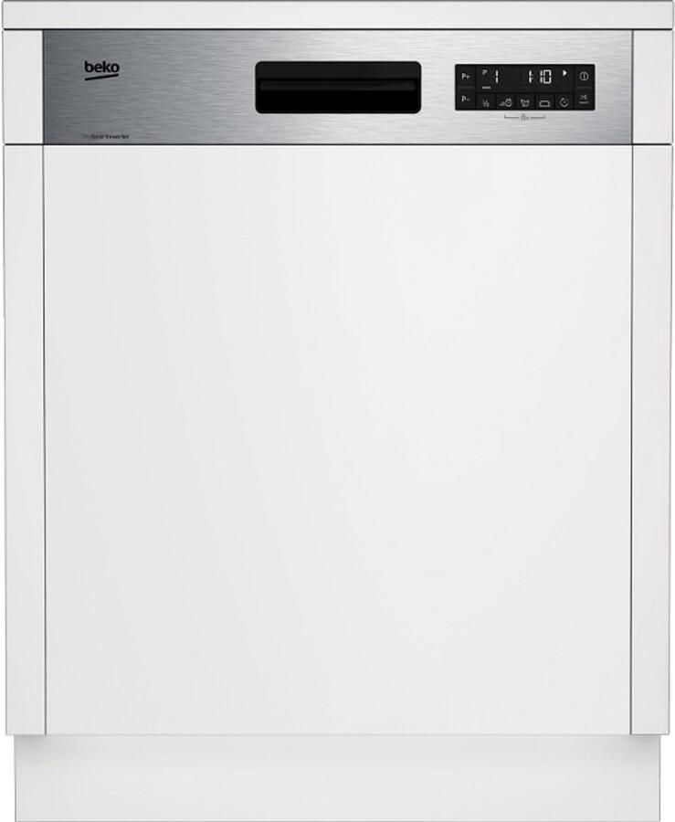 Beko BDSN36451X half geintegreerde vaatwasser Label B Auto deur Semi inbouw