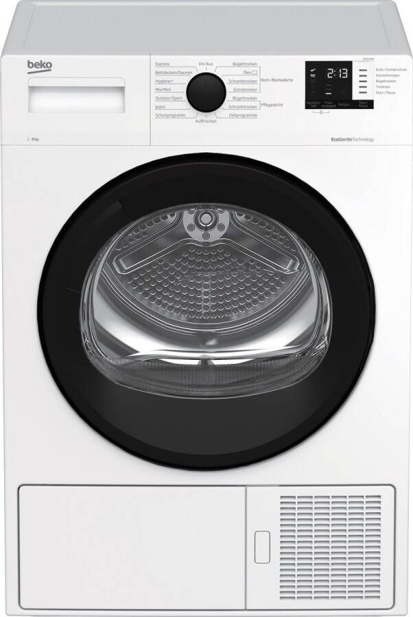 Beko DR81480 Droger Warmtepompdroger Voorlader 64 dB A label 8 kg Wit