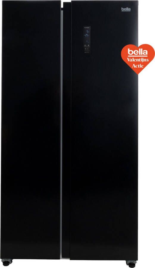 Bella BSBS-445.1BE Amerikaanse koelkast Met Display No Frost 442 Liter Zwart