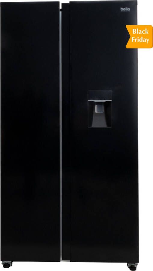 Bella BSBS-455.1WBE Amerikaanse koelkast Waterdispenser Display No Frost 439 Liter Zwart
