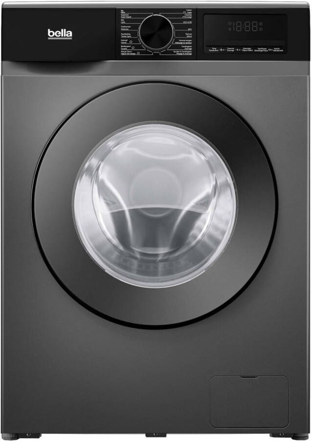 Bella BWA9014.1G Wasmachine 9KG Label A Donkergrijs 1400 toeren 16 programma's