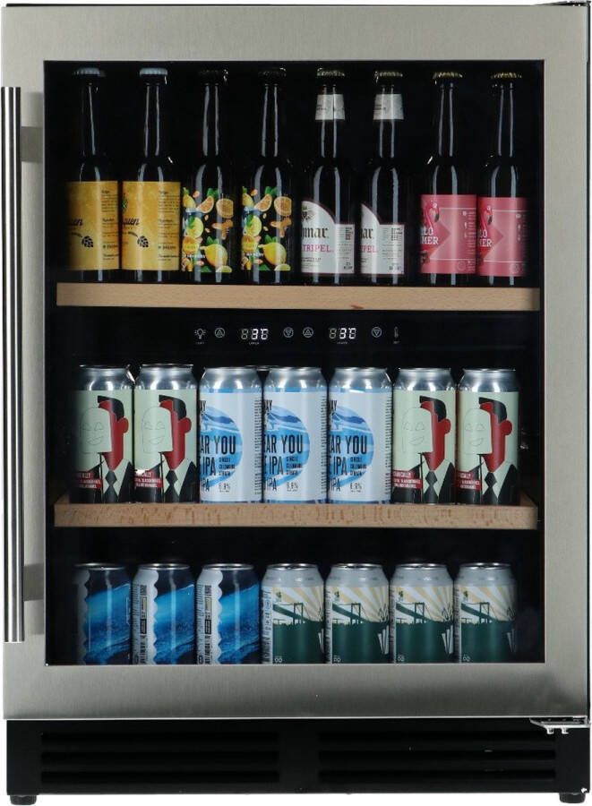 Bierkoelkast.nl Bierkoelkast Brussel glazen deur met RVS rand 126 flessen