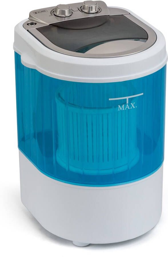 BluMill Mini Wasmachine Camping Wasmachine Kleine Wasmachine met Centrifuge Ideaal voor Studenten & camping Energiezuinig 3kg Laadvermogen