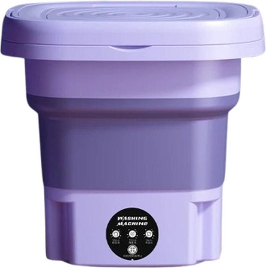 Blyx Mini Wasmachine Compact Energiezuinig Opvouwbaar 8L Ideaal voor Studenten & camping Kamperen 29.5x29.5x29CM Paars