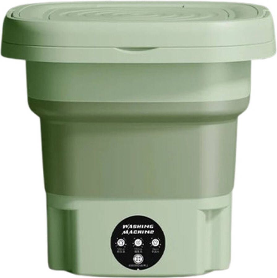 Blyx Mini Wasmachine Compact Energiezuinig Opvouwbaar 8L Ideaal voor Studenten & camping Kamperen 29.5x29.5x29CM Groen