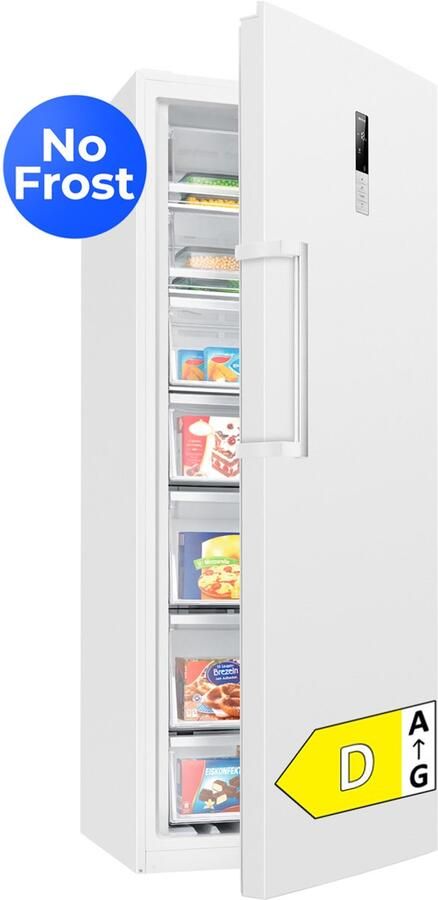 Bomann GSVS 7365 – Grote Vrijstaande Vriezer ook als Koelkast te gebruiken – Total No Frost 380 liter inhoud 186 cm hoog – 70 cm breed – Wit – Energieklasse D