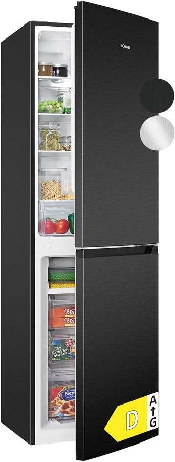 Bomann KG 7360 – No-Frost Koel- vriescombinatie – 247 Liter – 181 cm hoog – Energieklasse D – Dark Inox Look