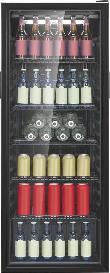 Bomann KSG 7292 – Glasdeur koelkast – Horeca Koelkast – 143 cm hoog – 236 Liter – drankkoelkast – zwart – Energieklasse C