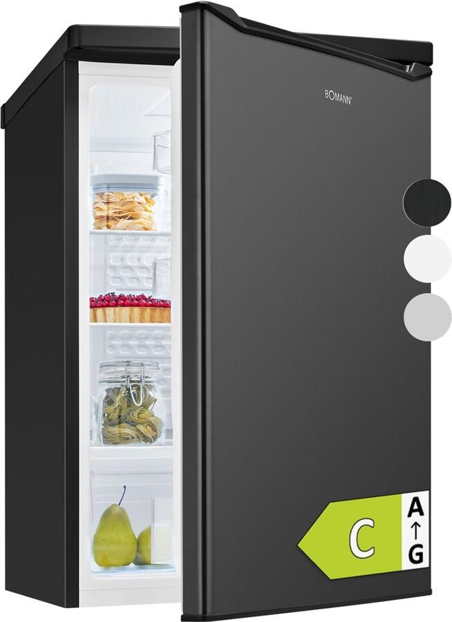 Bomann VS 7258 Koelkast zonder Vriesvak 126 Liter Energieklasse C Inverter Compressor Dark Inox Look