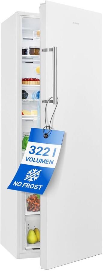 Bomann VS 7345 – Kastmodel Koelkast zonder vriesvak – 172cm hoog super koelen 322 Liter – Stil (38dB) Wit
