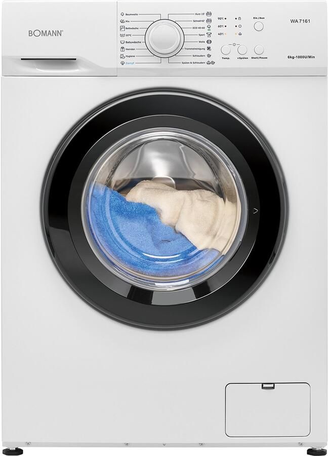 Bomann WA 7161 W Wasmachine 6KG 1000 toeren 16 programma's Energieklasse A